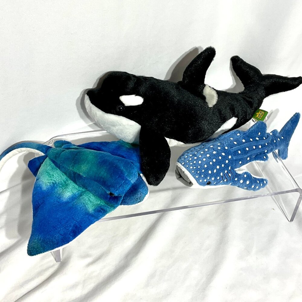 Bundle of three Ocean Animal Plushes 12" - 15" Wild Republic Adventure Planet